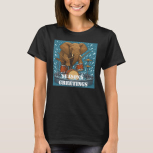 Elphant play-trummor som högljumpar vatten sommara t shirt