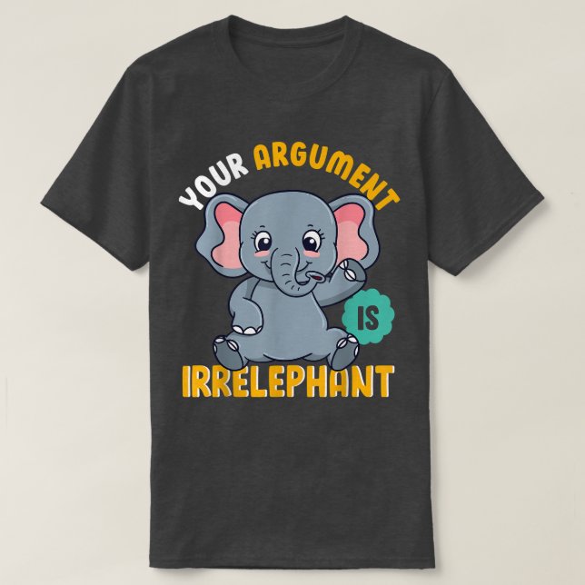 Elphant Pun, Elephant Play på Ord, Cute E T Shirt (Design framsida)