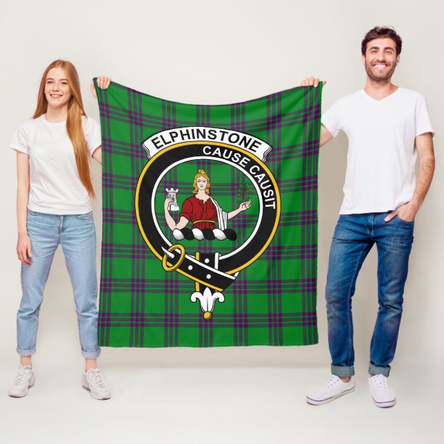 Elphinstone klanhuntingscotsk tartan rutmönster fleecefilt (På plats)