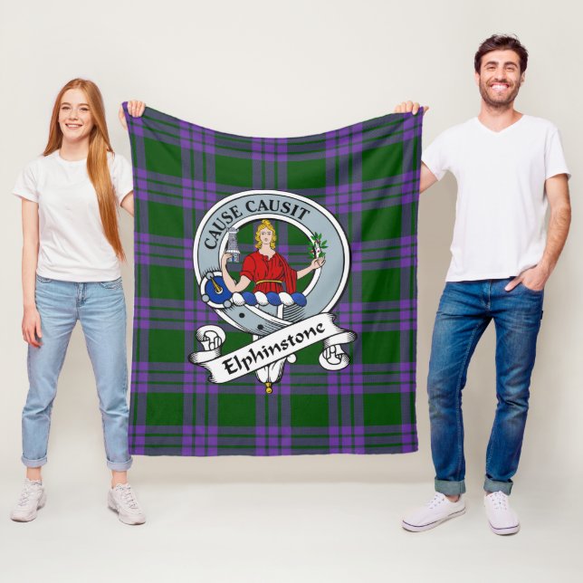 Elphinstone Klanmärke Tartan Plaid Fleecefilt (På plats)