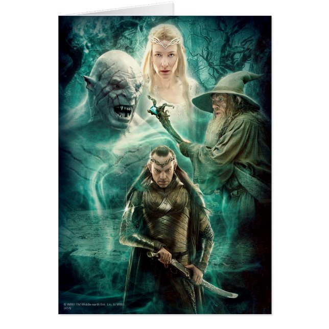 ELROND™, Azg, Galadriel och Gandalf Graphic Hälsningskort (Framsidan)