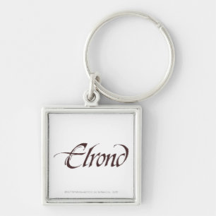 ELROND™ Namn Solid Fyrkantig Silverfärgad Nyckelring