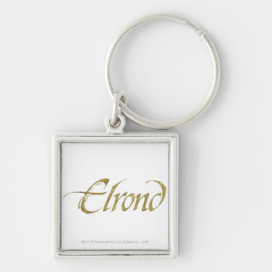 ELROND™ Namn Texturerad Fyrkantig Silverfärgad Nyckelring