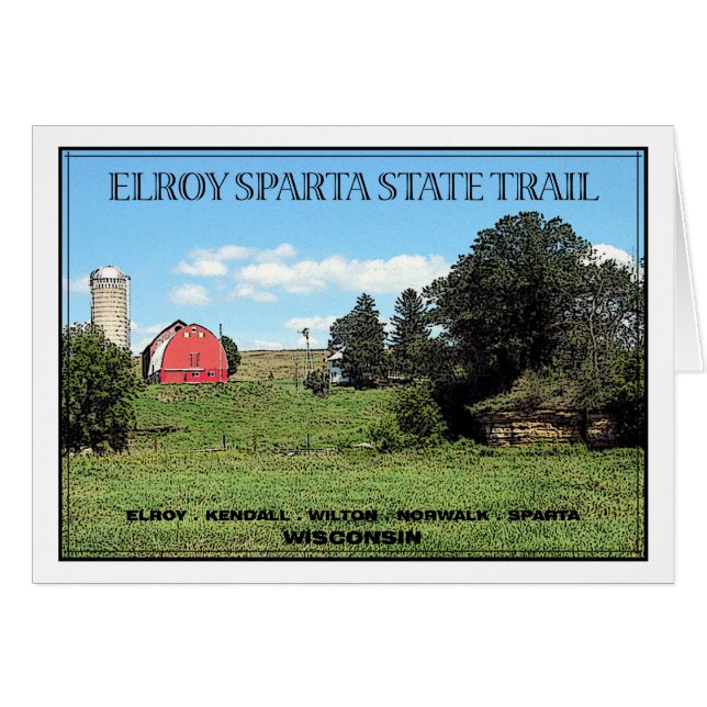 Elroy Sparta State Trail - Anpassad OBS Kort (Framsidan Horizontal)