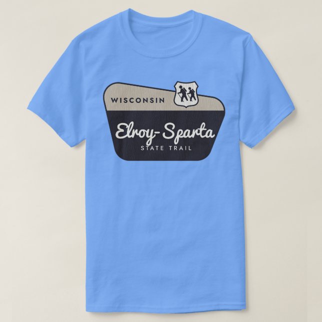 Elroy Sparta State Trail Wisconsin Välkomstskylt T Shirt (Design framsida)