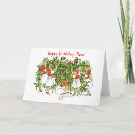 Elsa Beskow Strawberry Girls Birthday Kort