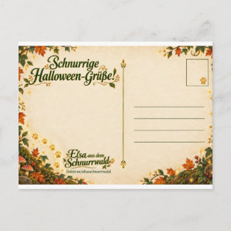 Elsa Halloween-Grußpostkarte🎃🐱 Vykort
