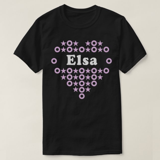 Elsa Namn för Girls Women Heart Hugs Stars för Kis T Shirt (Design framsida)