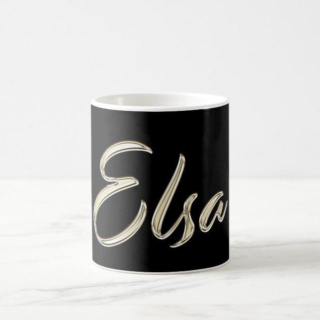 Elsa white gold Handwriting Tasse Kaffeetasse Kaffemugg (Center)