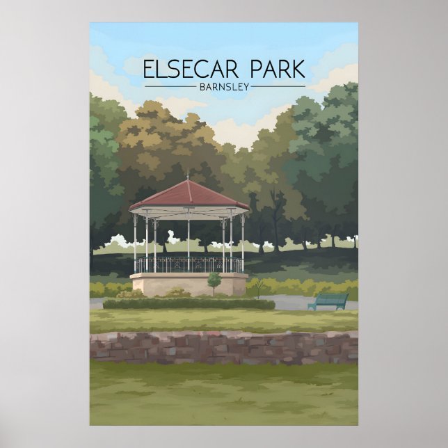 Elsecar Park Barnsley Resemålning Poster (Framsidan)