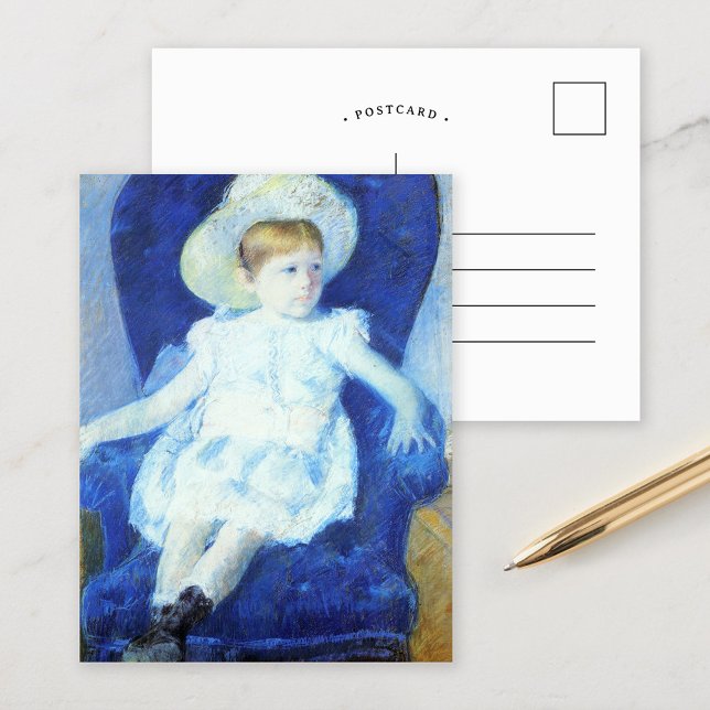 Elsie i en blå stol | Mary Cassatt Vykort (Skapare uppladdad)