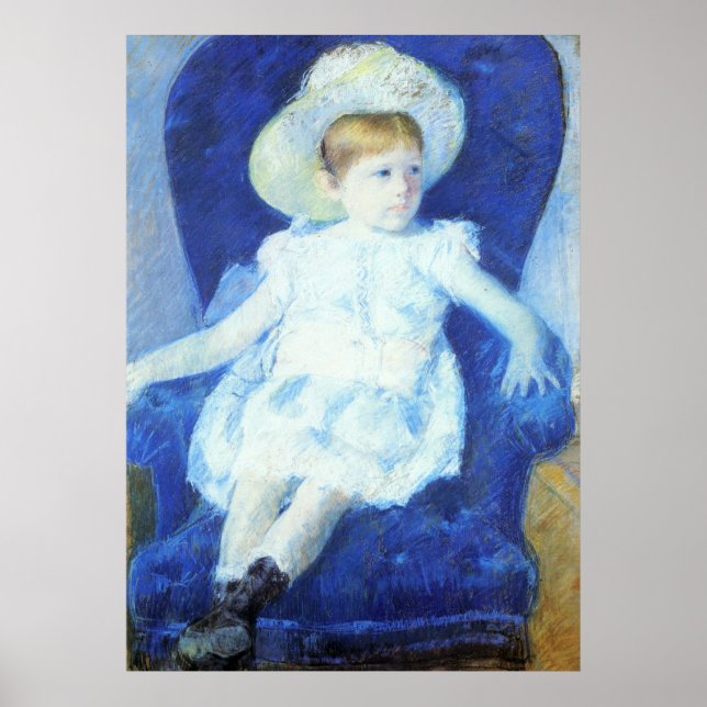 Elsie in A Blue Ordförande, Mary Cassatt Poster (Framsidan)