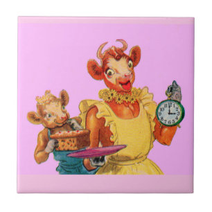 Elsie kon och dottern Beulah - det är tårtan Tim Kakelplatta