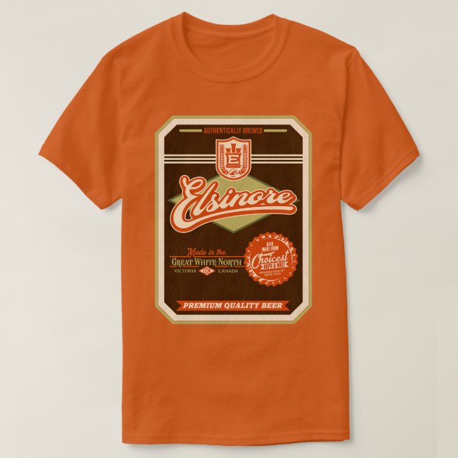 ELSINORE Beer Distress-etikett T Shirt (Design framsida)