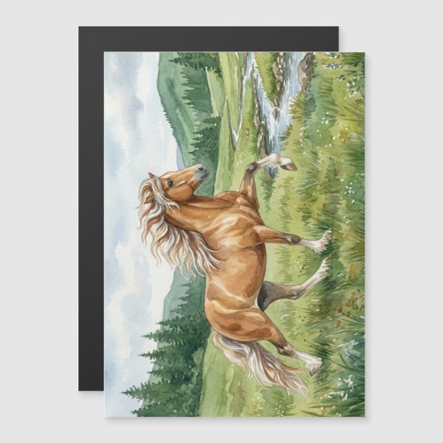 Elska Icelandic Horse Watercolor (Fram/baksida)