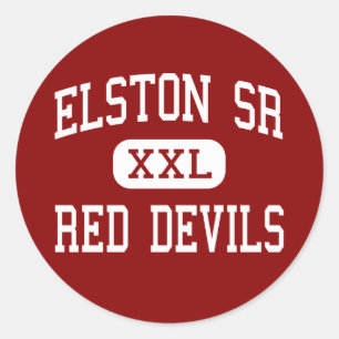 Elston Sr - röd djävular - kick - Michigan stad Runt Klistermärke