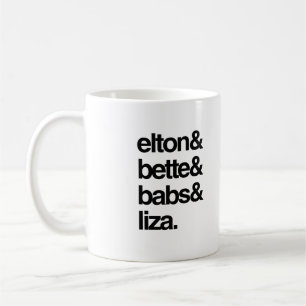 Elton Bette Babs och Liza Kaffemugg