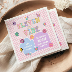 Elva är en Vibe Preppy Patch 11:e Födelsedagsfeste Pappersservett