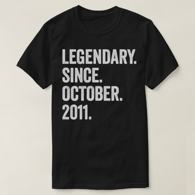 Elva år gammal legendary sedan oktober 2011 elfte  t shirt (Design framsida)