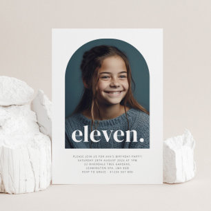 Elva Arched Photo Birthday Inbjudningar