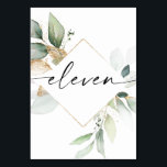 Elva för vattenfärg i Bordsnumren Grey och Guld Bordsnummer<br><div class="desc">Den här bordsnumret har en elegant arrangemang av eukalyptus grey och ett minimalt typsnitt. Klicka på knappen "Klicka för att anpassa ytterligare" för att redigera skriptordalydelsen färg och färg i bakgrunden. Se hela samlingen för mer matchande objekt!</div>