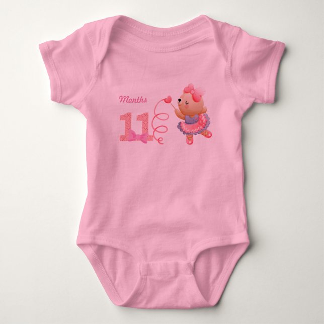 Elva månaders bebis bodysuit t shirt (Framsida)