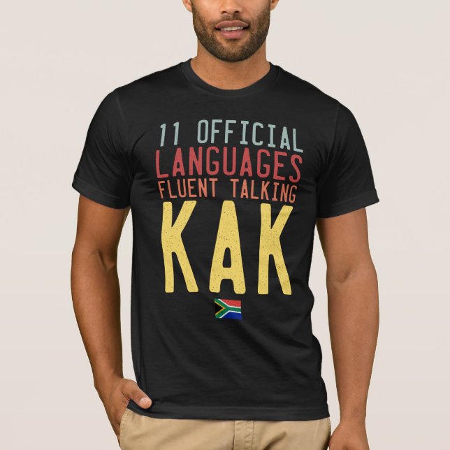 Elva Officiell Language South Afrika Talk Kak T Shirt (Framsida)