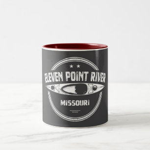 Elva Point River Missouri Kayaking Två-Tonad Mugg