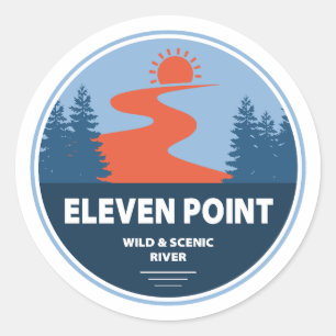 Elva Point Vild och Scenia River Missouri Runt Klistermärke