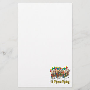 elva rörledningar som rör 11:e julsedagen brevpapper