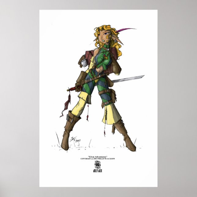 Elven Adventuress (Färg) Poster (Framsidan)