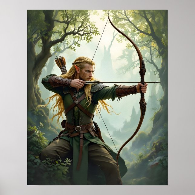 Elven Archer of the Woodland Realm Poster (Framsidan)