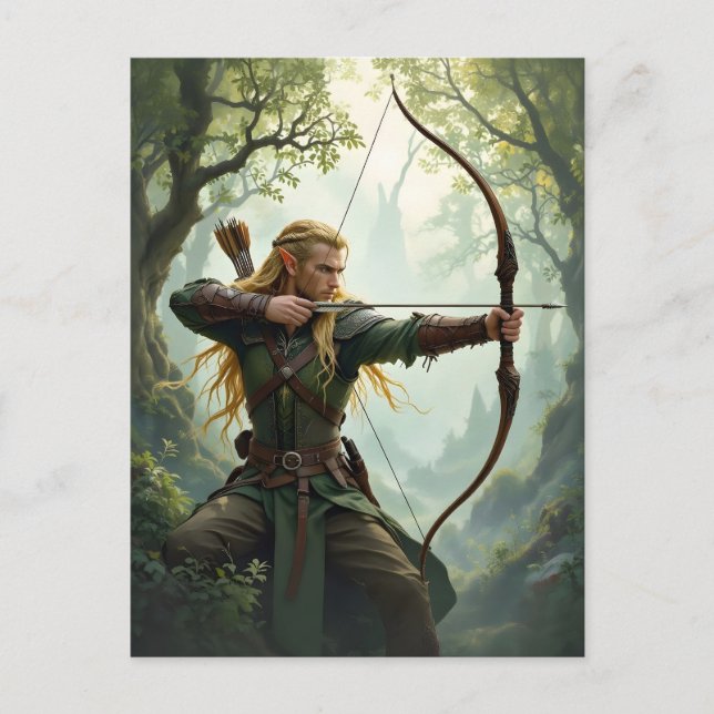 Elven Archer of the Woodland Realm Vykort (Framsida)