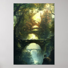 Elven Citadel av Twilight - Epic Fantasy Castle Wa Poster