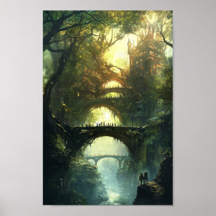 Elven Citadel av Twilight - Epic Fantasy Castle Wa Poster