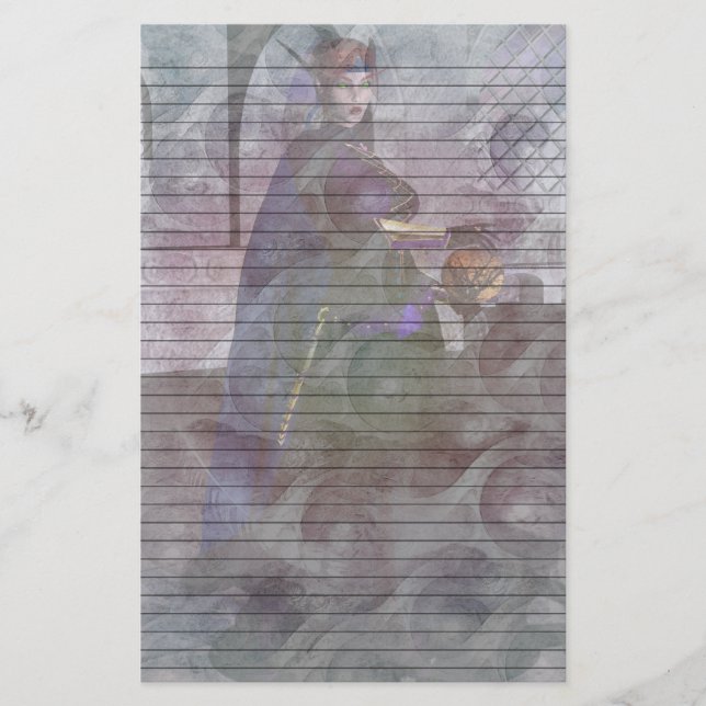 Elven Fantasy Stationery med Linjer som tillval Brevpapper (Framsida)