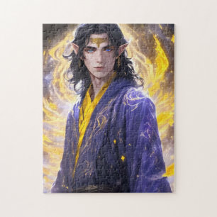 Elven Fire Mage Magic Fantasy Art Pussel