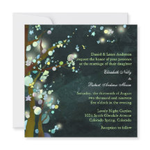 Elven Forest Rustic Träd bröllopsinbjudan