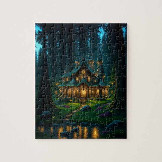 Elven Glade Castle Jigszle Puzzle Pussel (Vertikal)