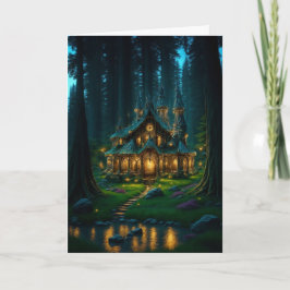 Elven Glade Slott Vikad Julkort Helgkort