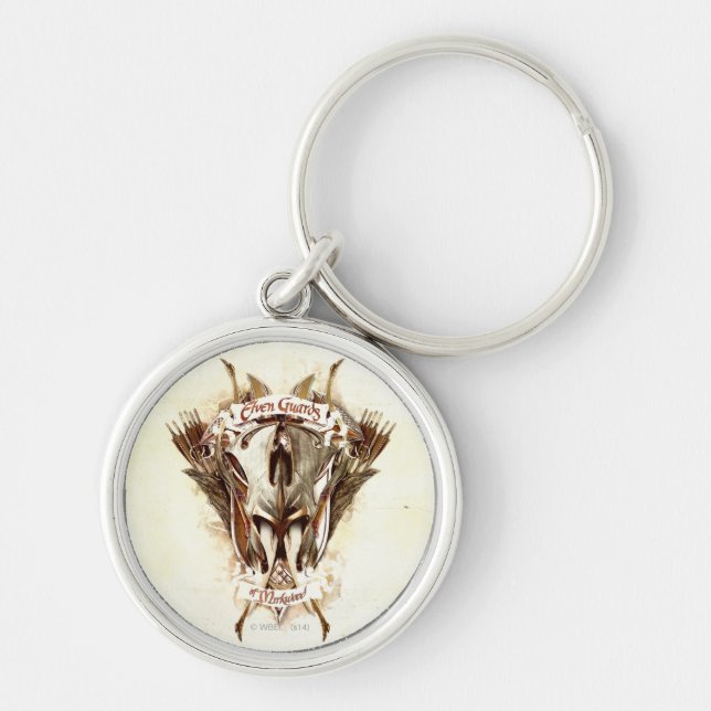 Elven Guards of Mirkwood Weaponry Rund Silverfärgad Nyckelring (Framsidan)