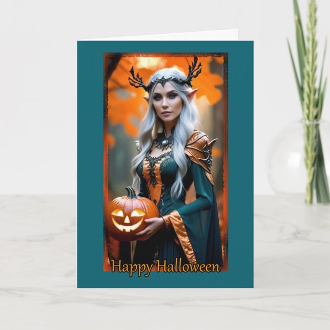 Elven Magic on Halloween Card Kort (Framsida)