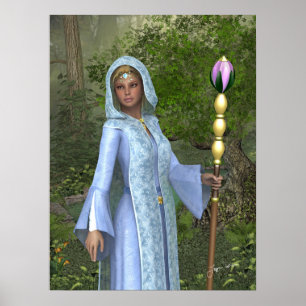 Elven Maiden Fantasy Art Print Poster