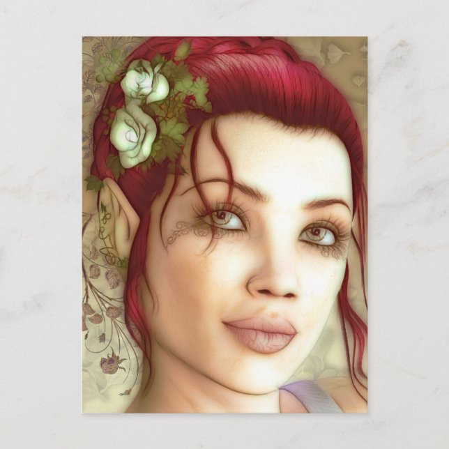 Elven Princess Fantasy Art Vykort (Framsida)