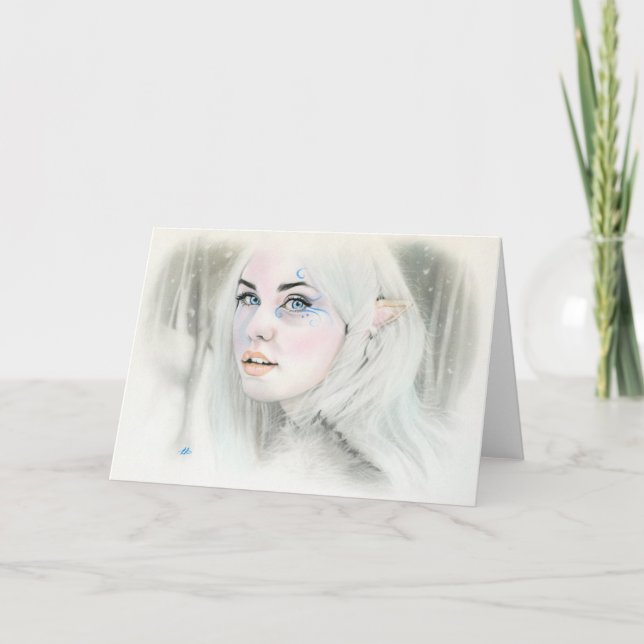 Elven Snö Queen Greeting Card Helgkort (Framsida)