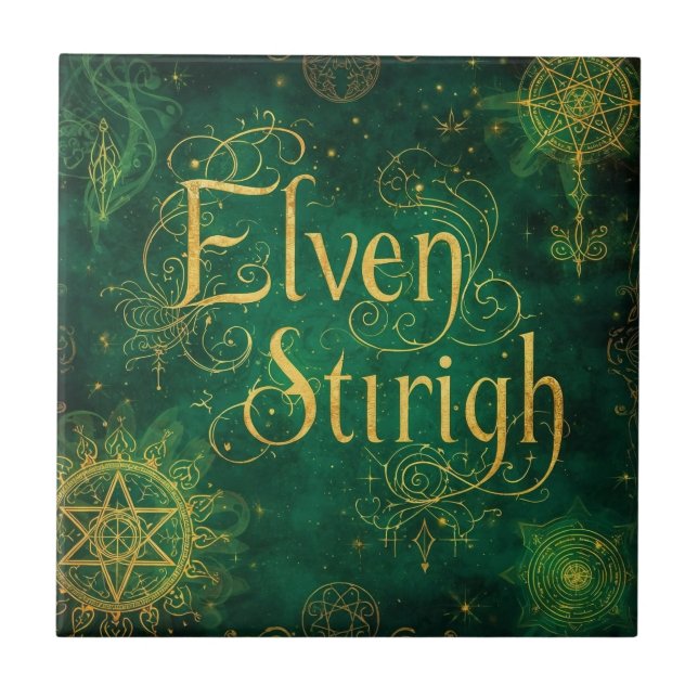Elven Stirigh – Sigils in Green Kakelplatta (Framsidan)