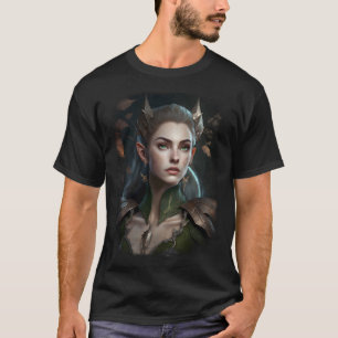 Elven Warrior Elf Princess Fantasy Vintage Fae Por T Shirt
