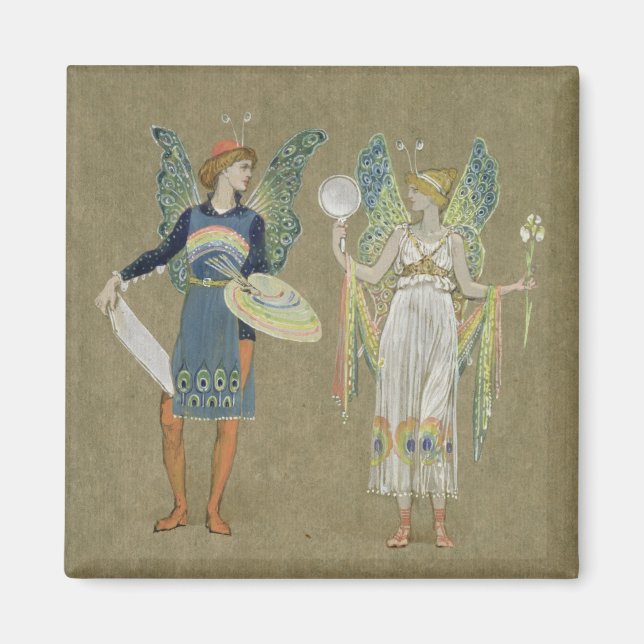 Elves and Fairy Painters, från 'Snögubbe' 1899 Magnet (Framsidan)