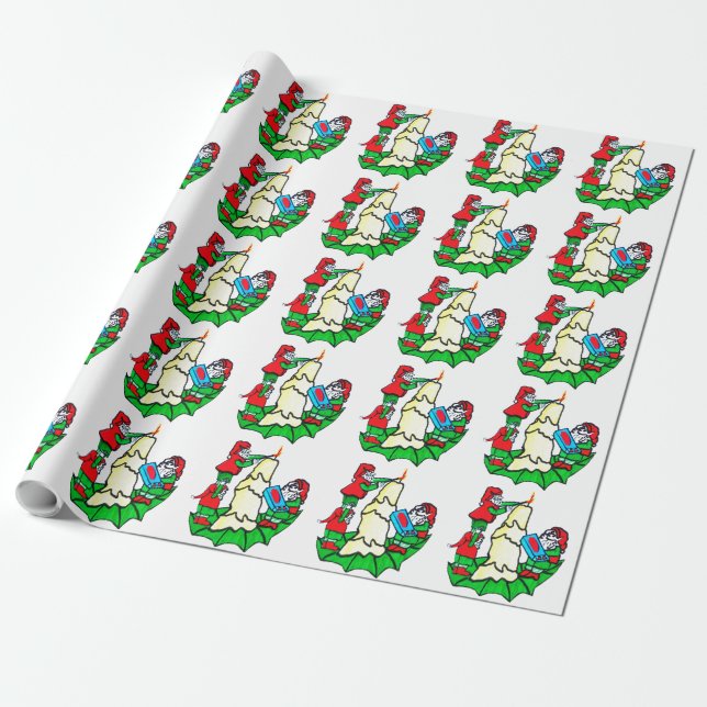 ELVES DECORATE-papper Presentpapper (Utrullad)