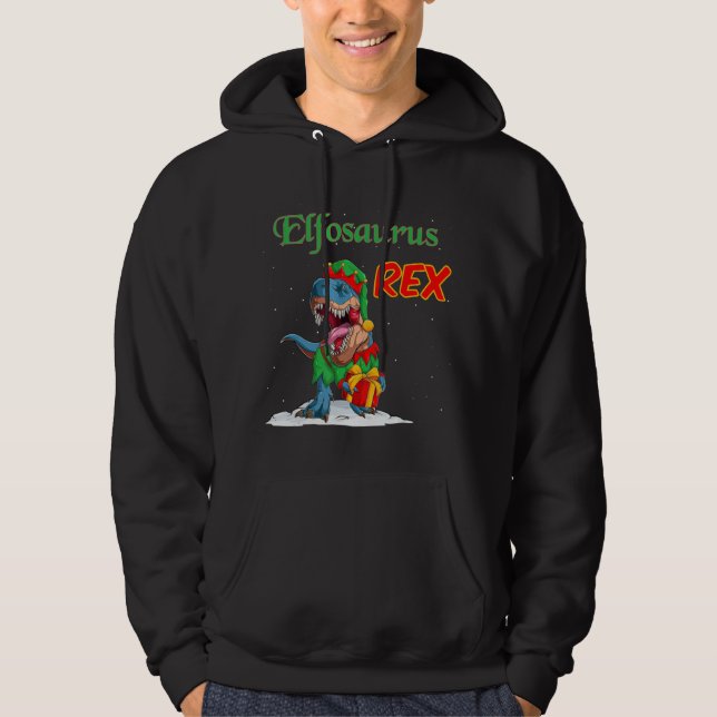 Elves Dinosaur Rex Sanas Helper för barn Chris Hoodie (Framsida)